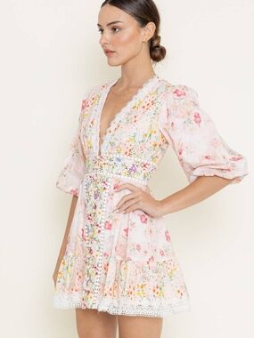 FORE Floral Cotton Mini Dress – Size Large New Without Tags